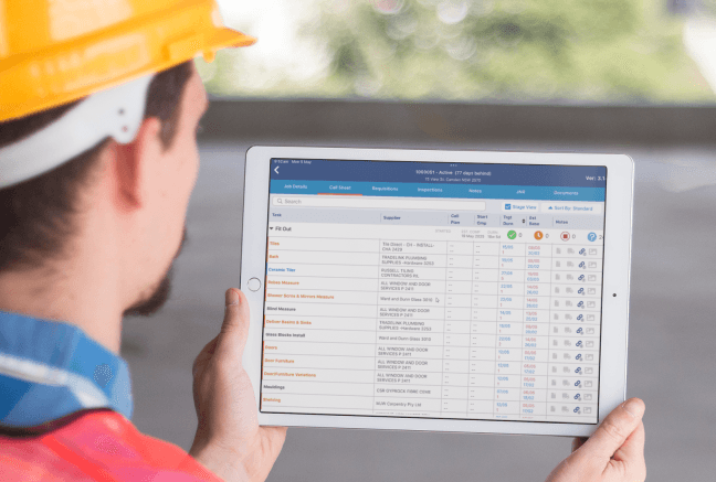 Construction call-sheet in ClickHome